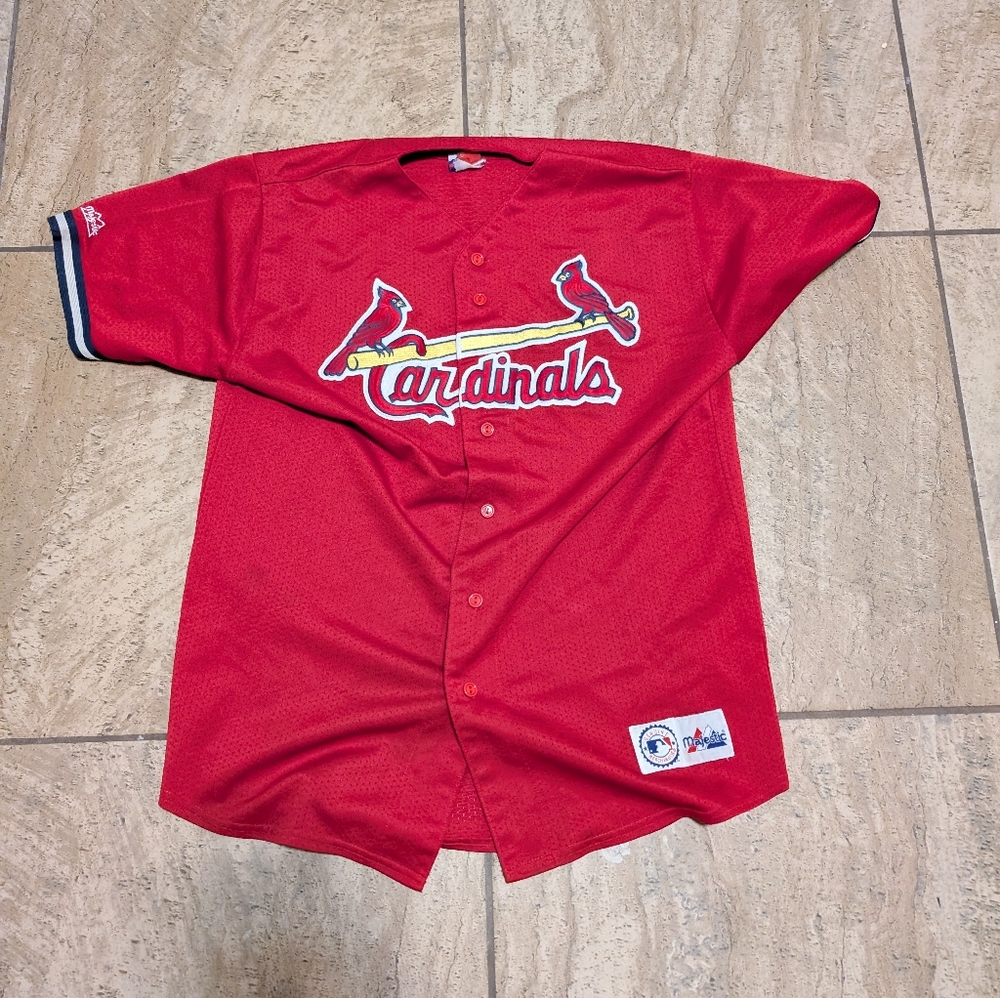ST LOUIS CARDINALS JERSEY MAJESTIC COLLECTION SIZE MEDIUM